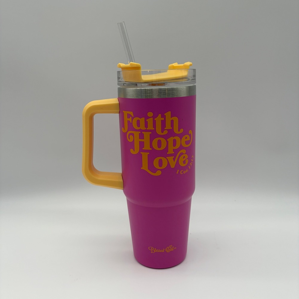 Blessed Girl Tumbler Unisex 30 oz Pink Faith Hope Love WMUG267 Stainless Steel